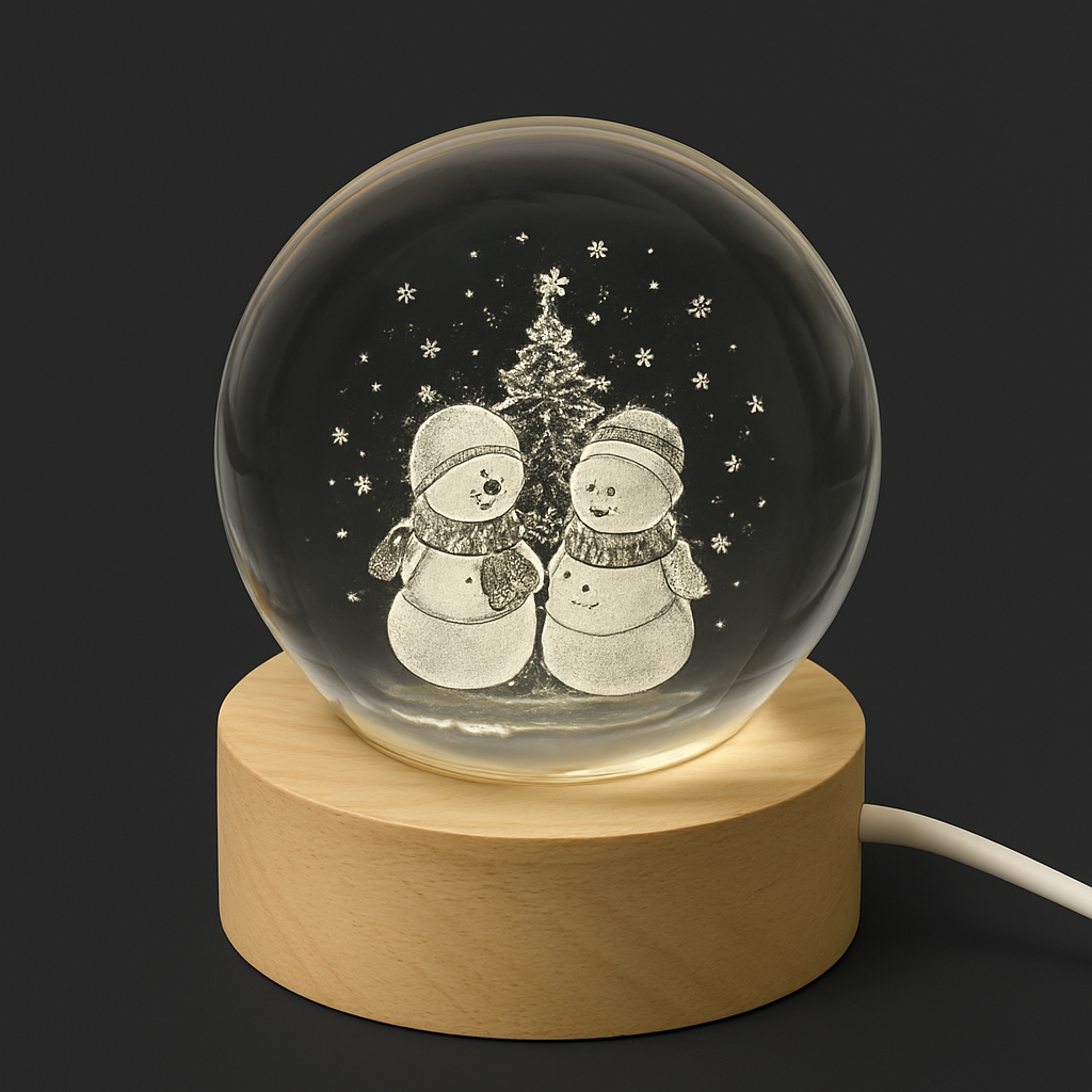 BOLA HOMBRE NIEVE, C LUZ   8 CM  - MarkoRegalos