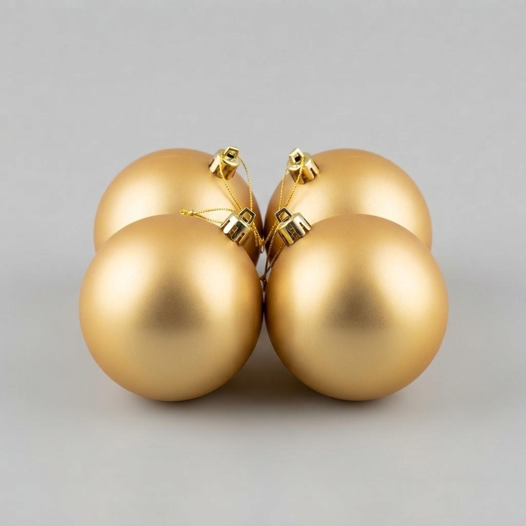 BOLA DORADA 10 CM SET X 4 PCS - MarkoRegalos