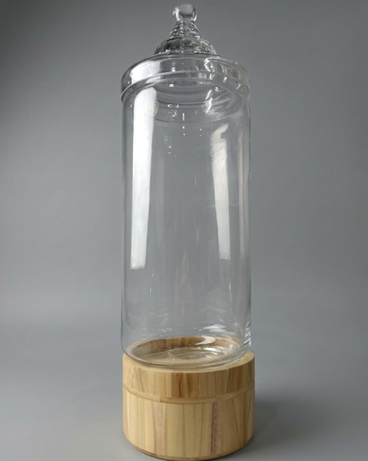 ÁNFORA VIDRIO MADERA, 13,5*61CM _1