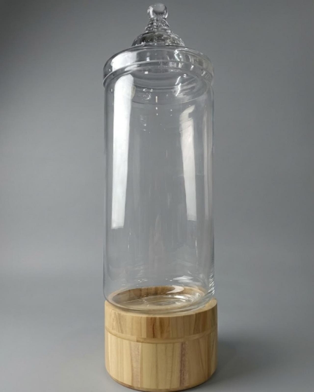 ÁNFORA VIDRIO MADERA, 13,5*61CM _1