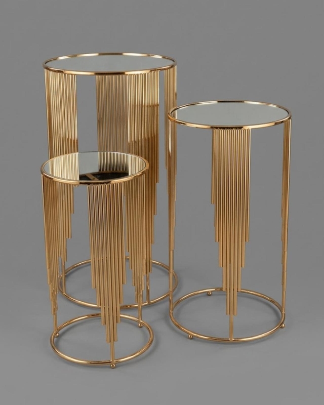MESAS X 3 PCS, METAL Y VIDRIO_1