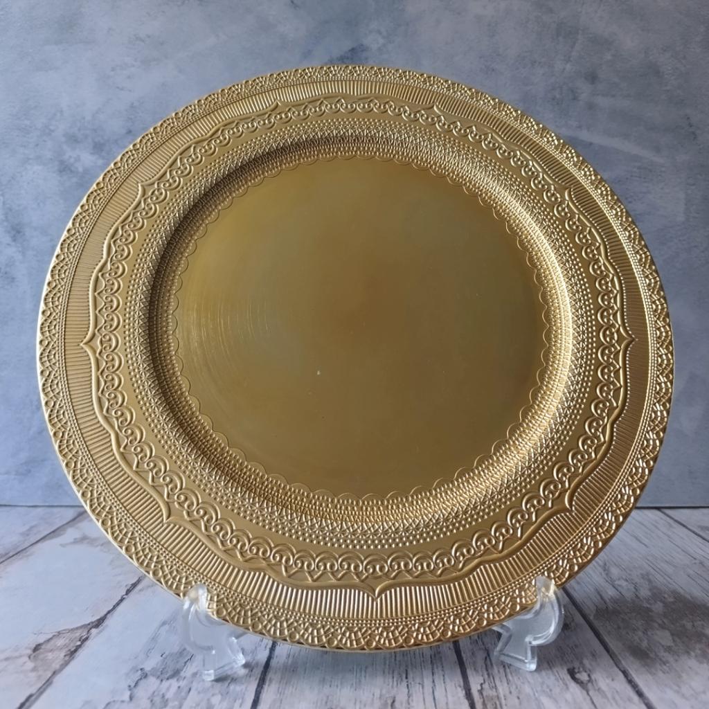 PLATO BASE DOLCE VITA GOLD 33CM - MarkoRegalos