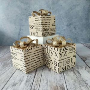 REGALO NAVIDAD BEIGE, MOÑO DORADO x6_1