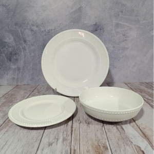 SET DE VAJILA SILEA TAZA 8CM↕19CM↔ PLATO M 20.5CM↔ PLATO G 28CM↔ SET X12PCS 3 SERVICIOS PORCELANA_1