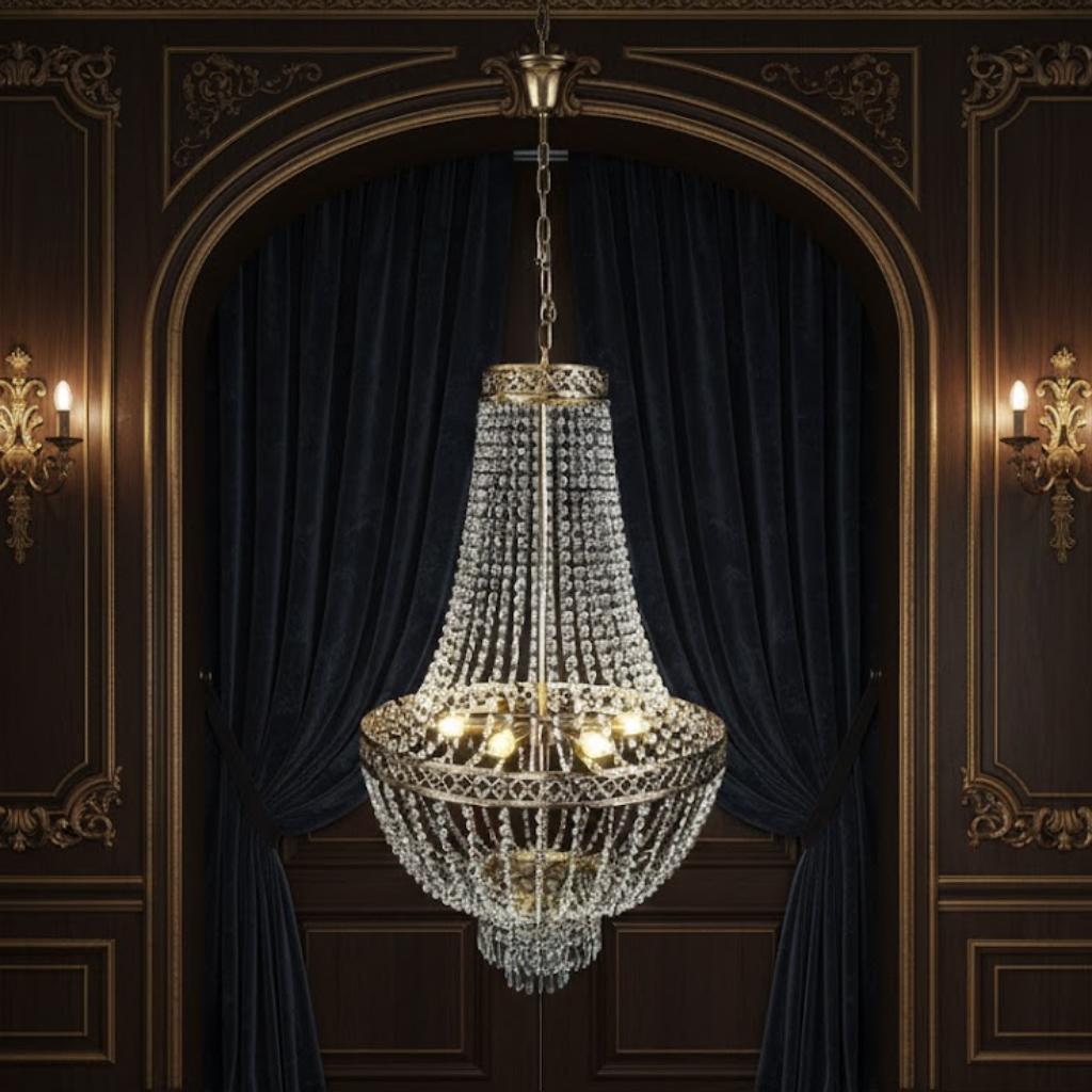 LAMPARA COLGANTE LUXURY 60*80cm metal, acrílico - MarkoRegalos