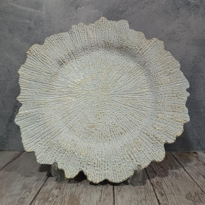 PLATO BLANCO CON ORO, 33,5CM _1