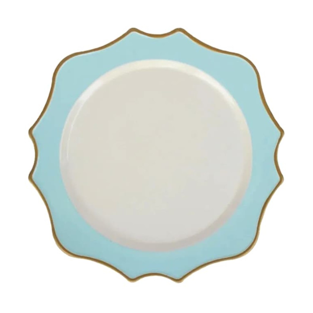 Plato Base Celeste con Borde Dorado_1