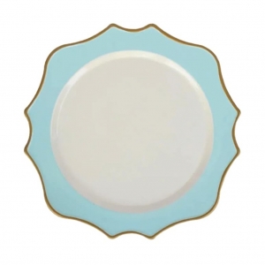 Plato Base Celeste con Borde Dorado_1