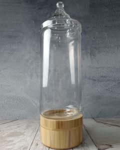FLORERO VIDRIO MADERA, 13,5*61CM _1