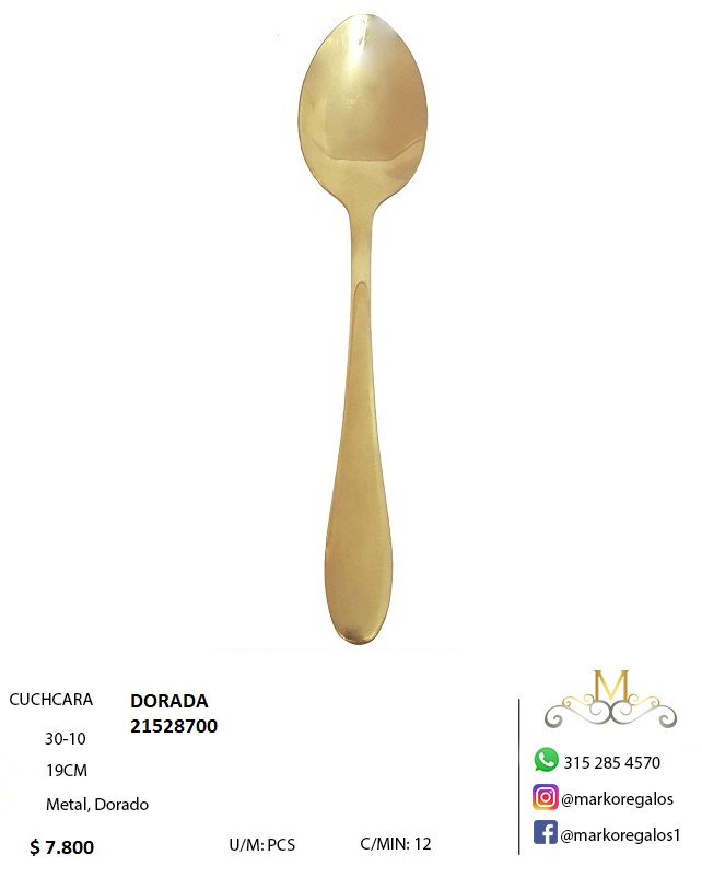 CUCHARA DORADA - MarkoRegalos