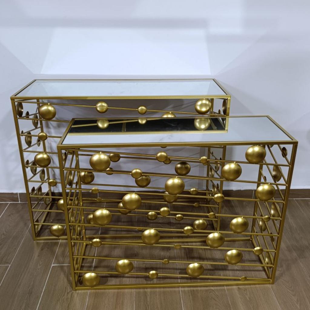CONSOLA DORBOLA 81x71CM↕101.5x91.5CM↔ SET X2 ESPEJO Y METAL_1