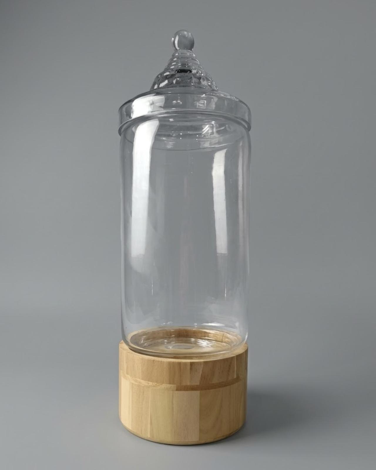 ÁNFORA VIDRIO MADERA, 13,5*54 CM _1