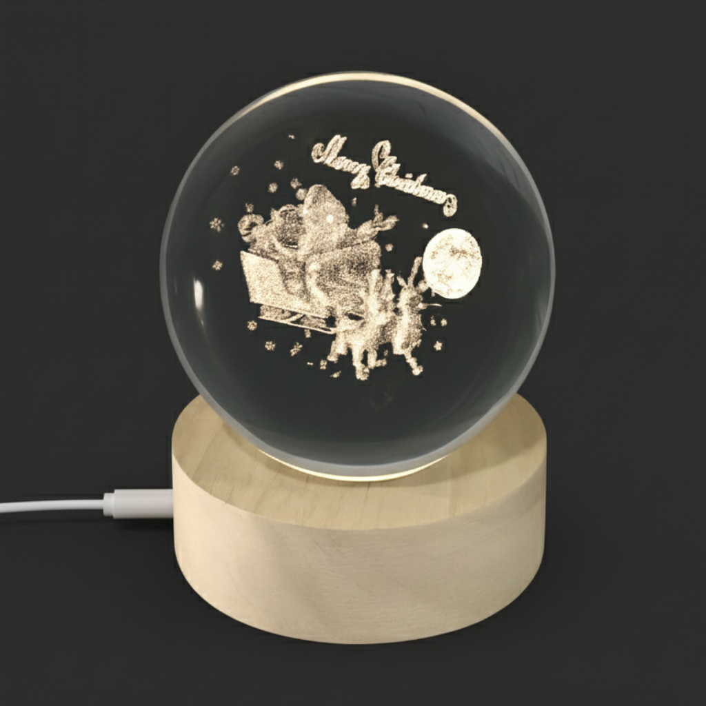 BOLA  TRINEO, C LUZ, 8 CM  - MarkoRegalos